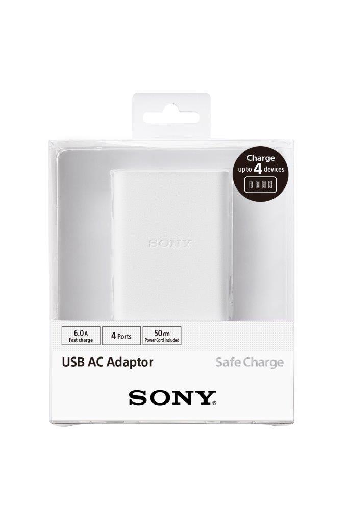 Sony AC adapt�r, 6.0A, 4 porty, 50 cm, b�l�
