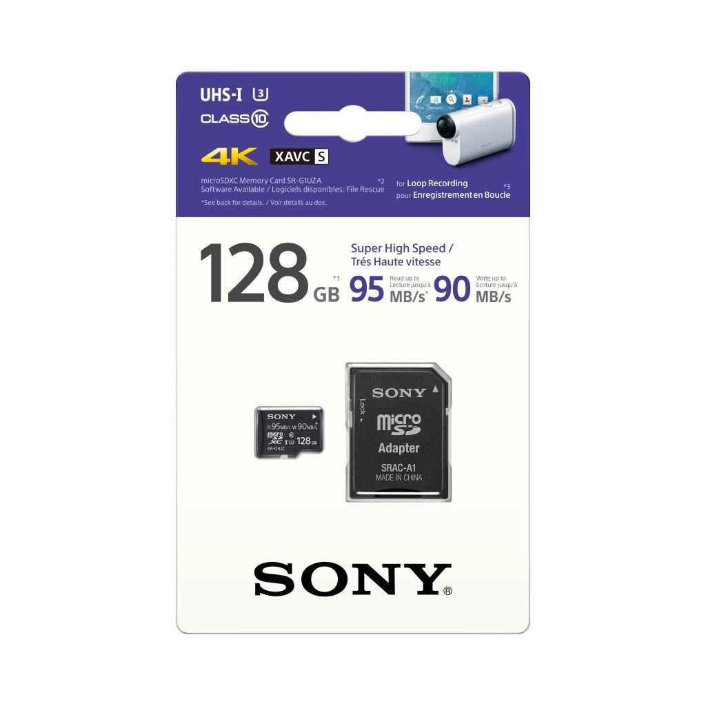SONY microSD SRG1UZ 128GB, class10,95MB/s, adapter