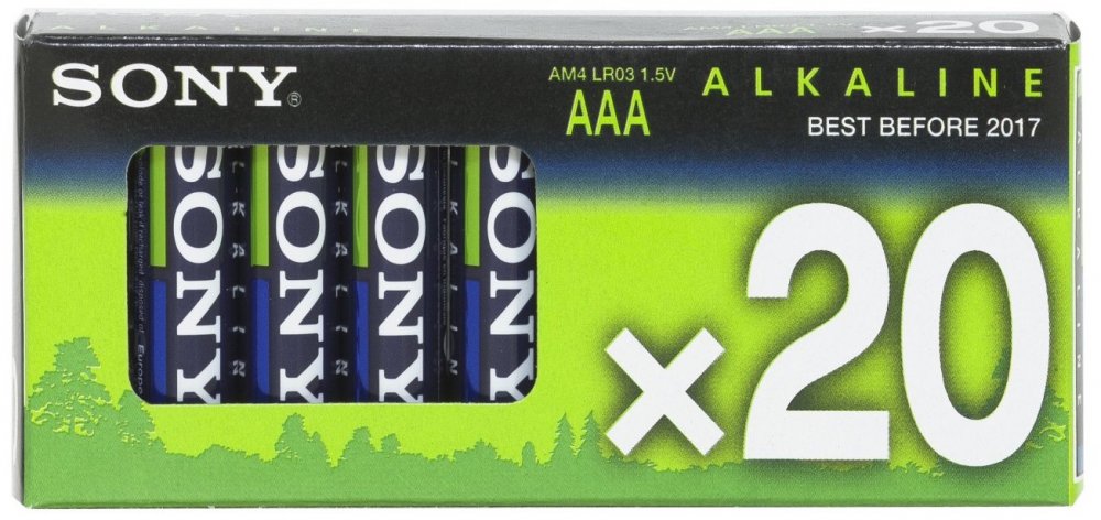 SONY Alkalick� baterie AM4M20X, 20ks LR2/AAA, Stamina Plus