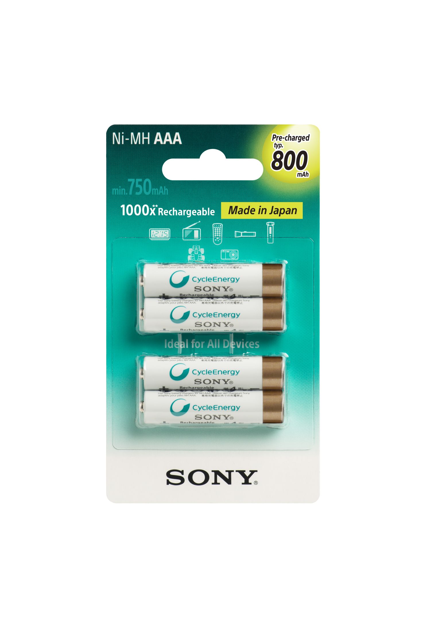 Sony NiMH AAA nab�jec� baterie 800mAh- 4ks