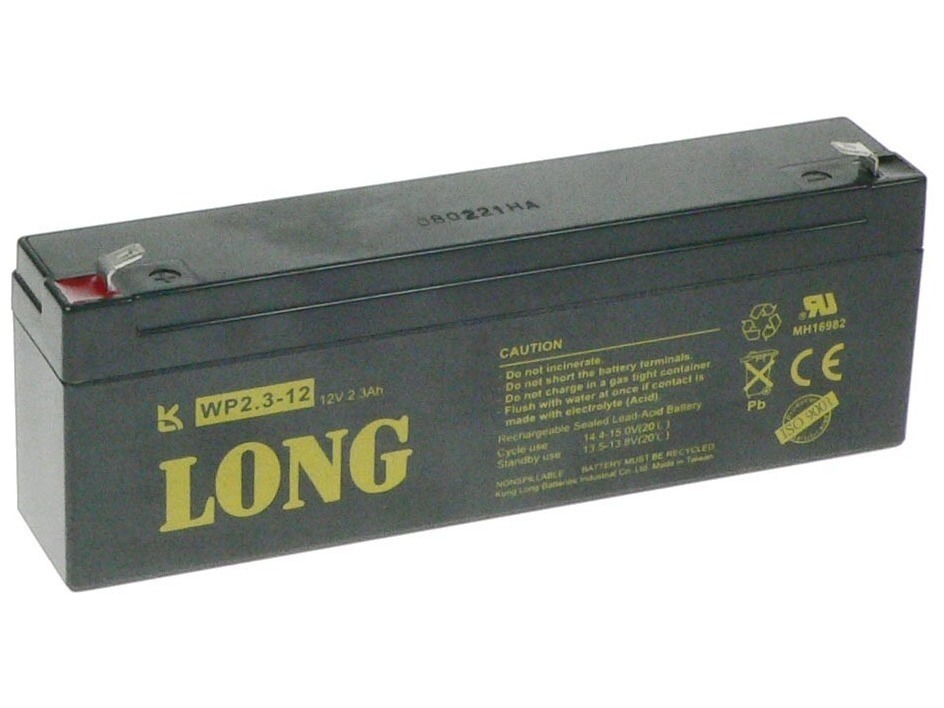 Long 12V 2,3Ah olov�n� akumul�tor F1 (WP2,3-12)