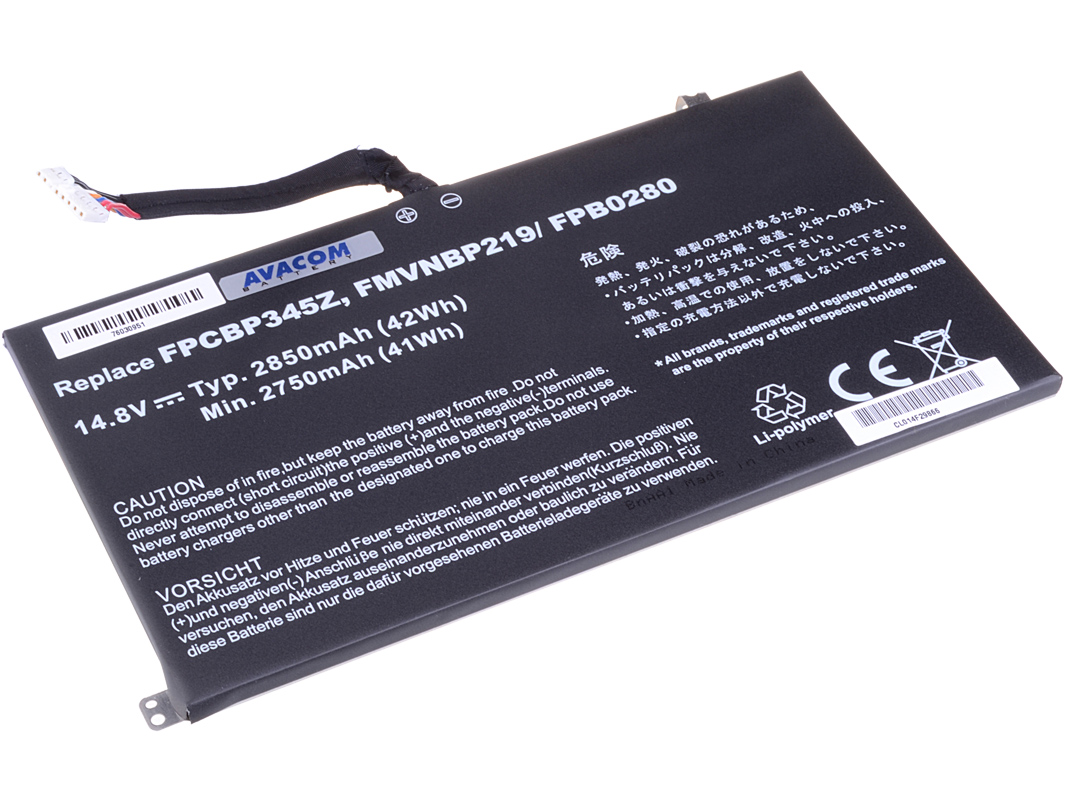 Baterie AVACOM NOFS-UH572-42P pro Fujitsu Siemens LifeBook UH572, Li-Pol 14,8V 2850mAh/42Wh