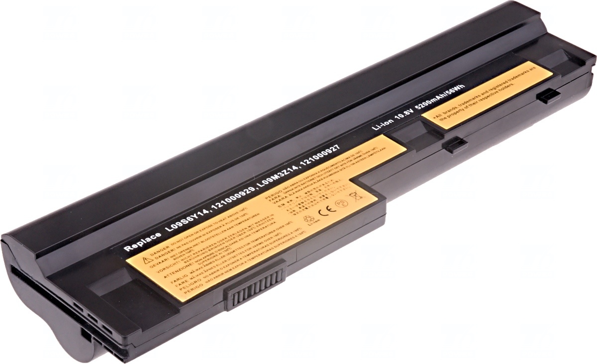 Baterie T6 power Lenovo IdeaPad S10-3, S100, S205, U160, U165, 6cell, 5200mAh, black 