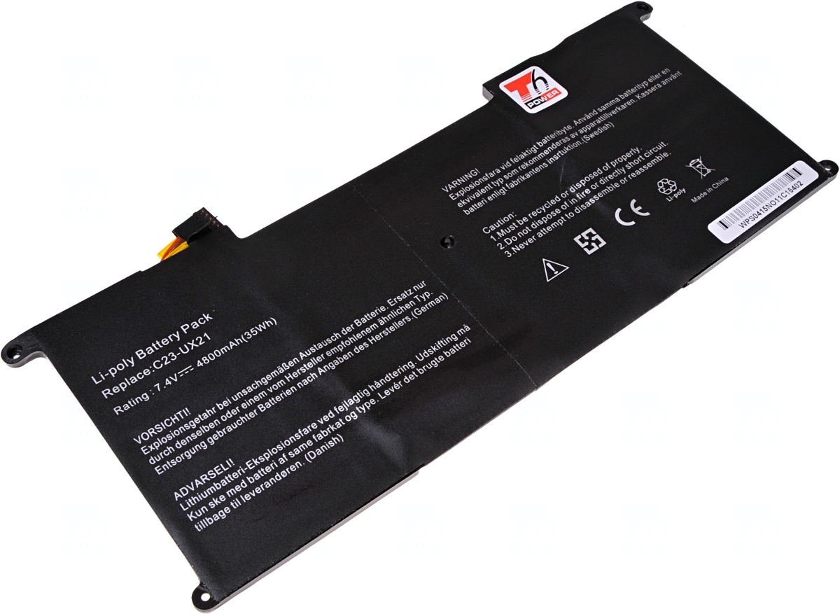 Baterie T6 power Asus Zenbook UX21A, UX21E, Li-pol, 2cell, 4800mAh 