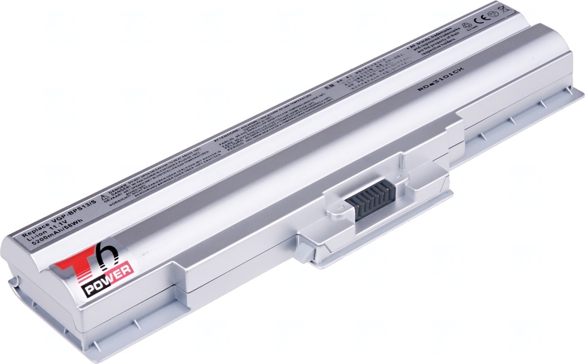 Baterie T6 power Sony Vaio VGN-CS, VGN-CW, VGN-FW serie, 6cell, 5200mAh, silver 