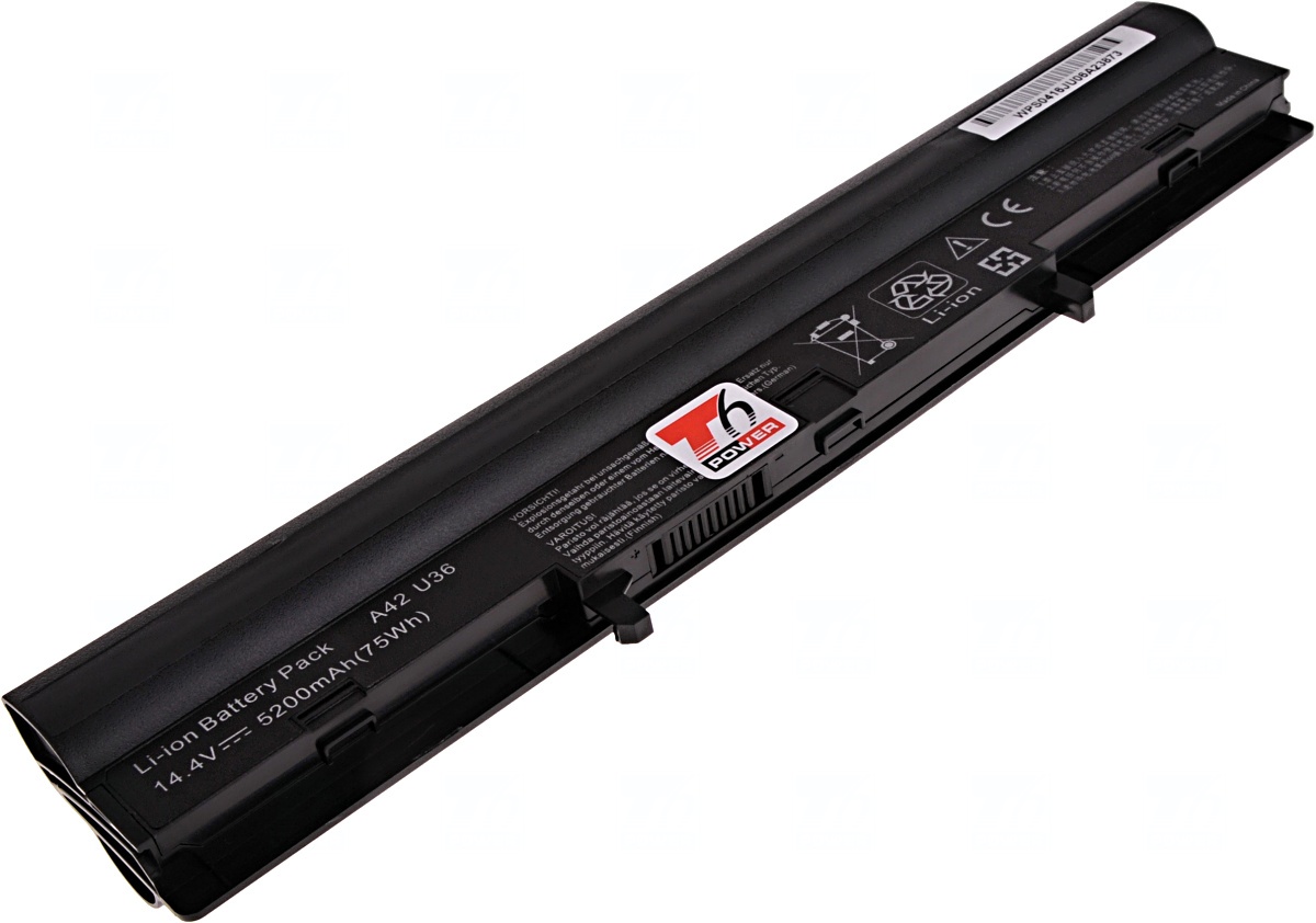 Baterie T6 power Asus U32U, U32V, U36J, U36S, U44S, U82U, 5200mAh, 75Wh, 8cell, Li-ion