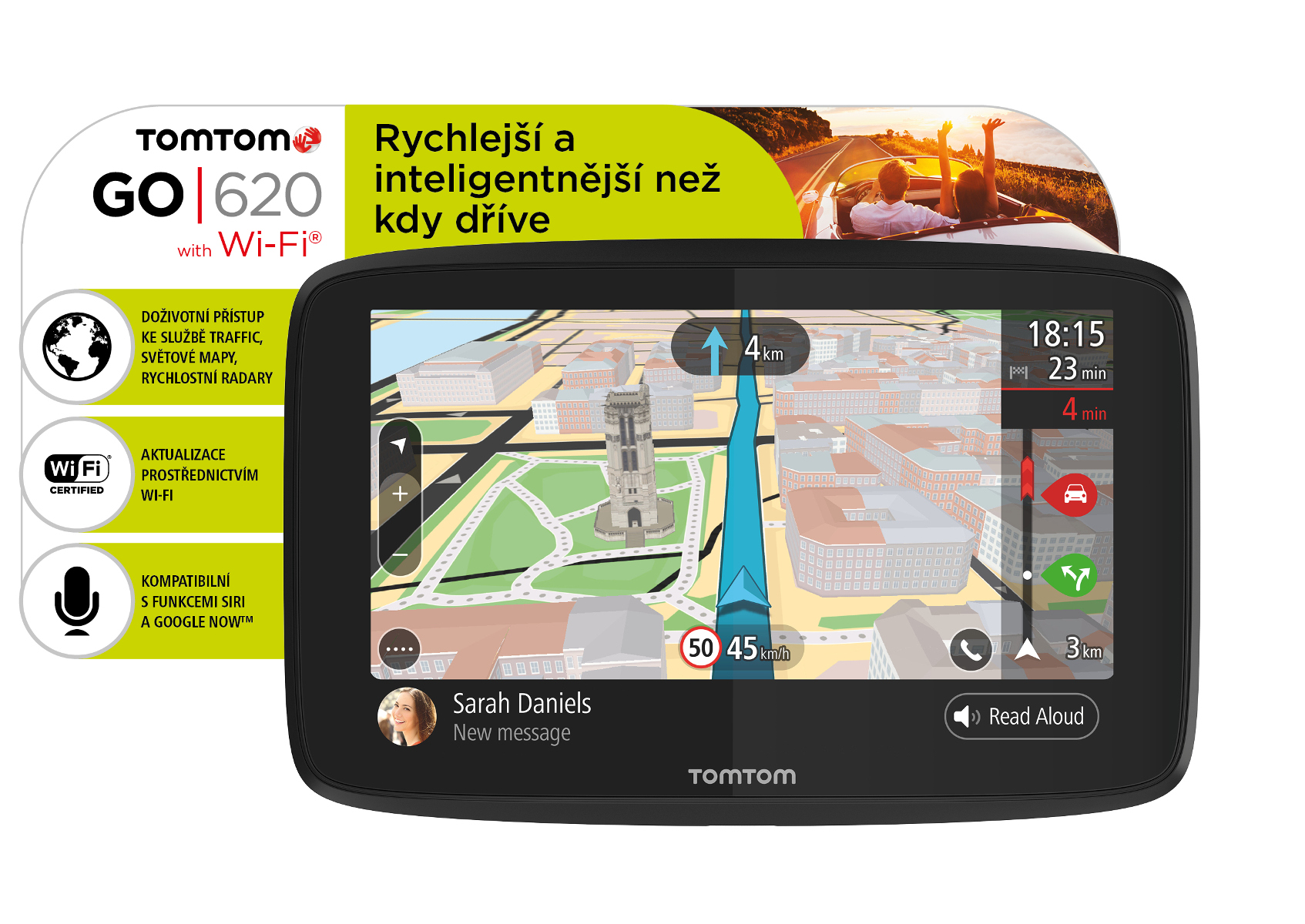 TomTom GO 620 World, Wi-Fi, LIFETIME mapy
