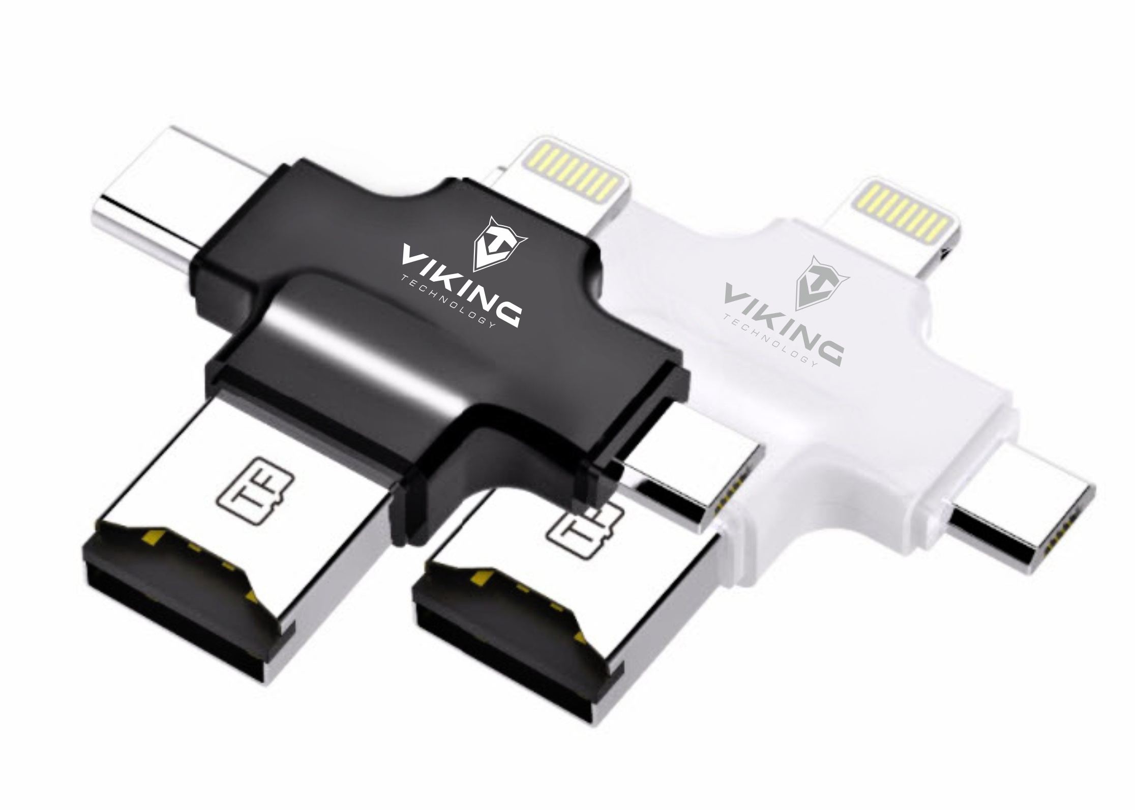 VIKING �TE�KA PAM̍OV�CH KARET MICRO SD 4V1 S KONC. APPLE LIGHTNING/USB-C/MICRO USB/USB-A, �ern�