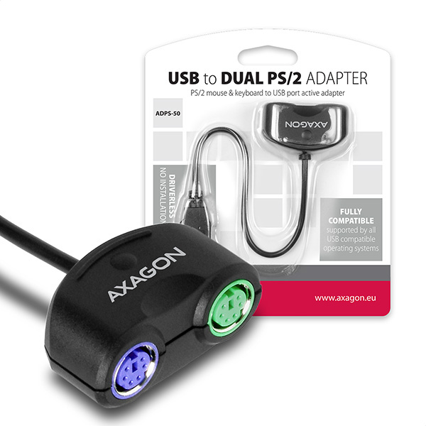AXAGON USB2.0 - 2x PS/2 adapter