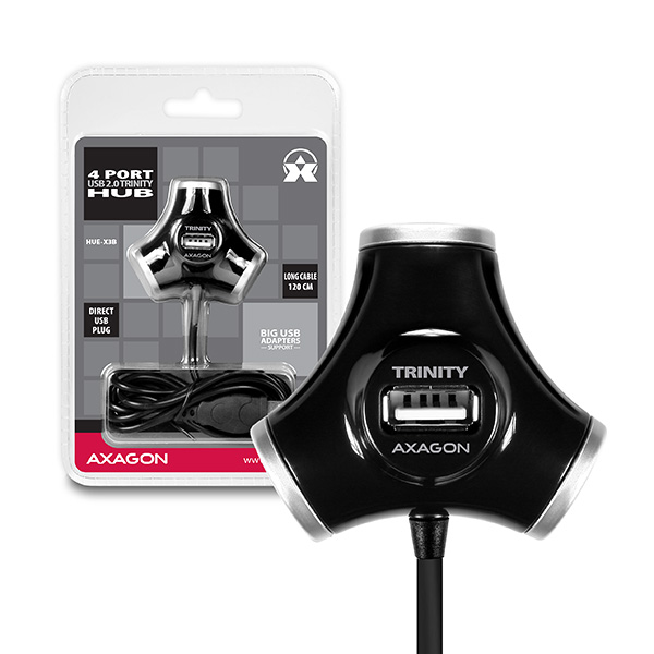 AXAGON extern� 4x USB2.0 TRINITY hub �ern�