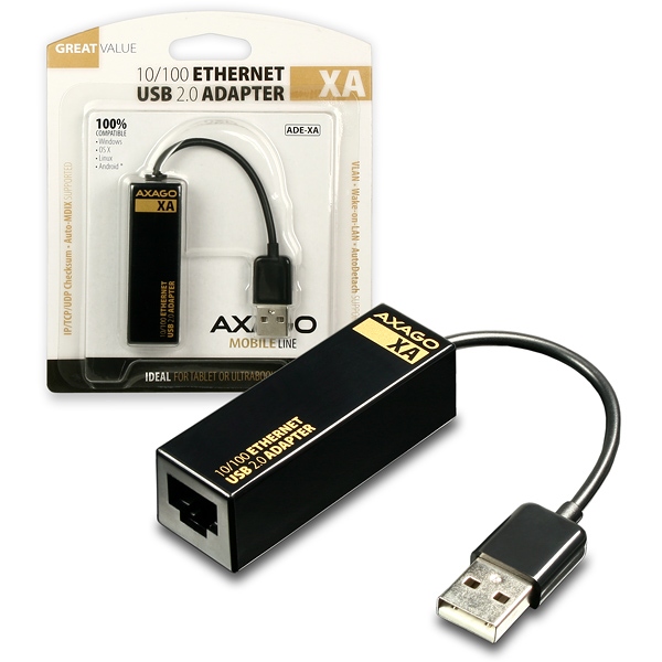 AXAGON ADE-XA USB2.0 - extern� Fast Ethernet 10/100 MINI adapter