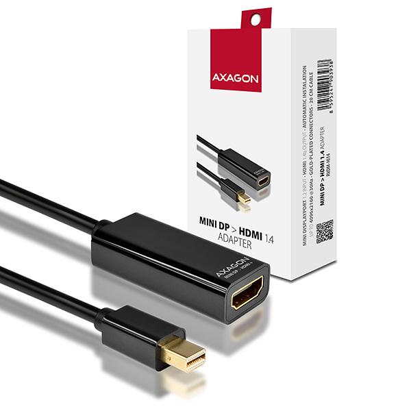AXAGON RVDM-HI14, Mini DisplayPort -> HDMI 1.4 redukce / adapt�r, 4Kx2K/30Hz