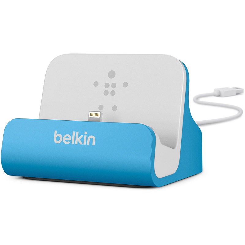 BELKIN Stoln� dokovac� stanice pro iPhone 5,5c,5s,6,6s, modr�