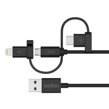 BELKIN USB-A TO MICRO USB/LTG/USB-C,4,CHRG/SYNC CABLE