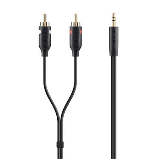 BELKIN Audio kabel 1 x 3,5mm - 2 x RCA, gold,portable Y, 2m
