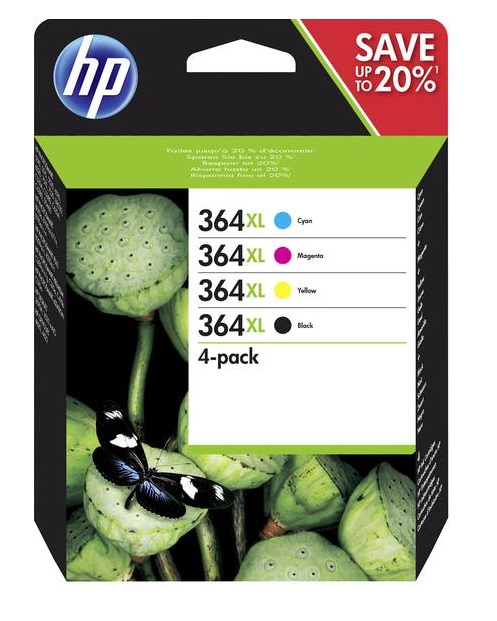 HP 364 XL - Combo pack C/M/Y/K, N9J74AE