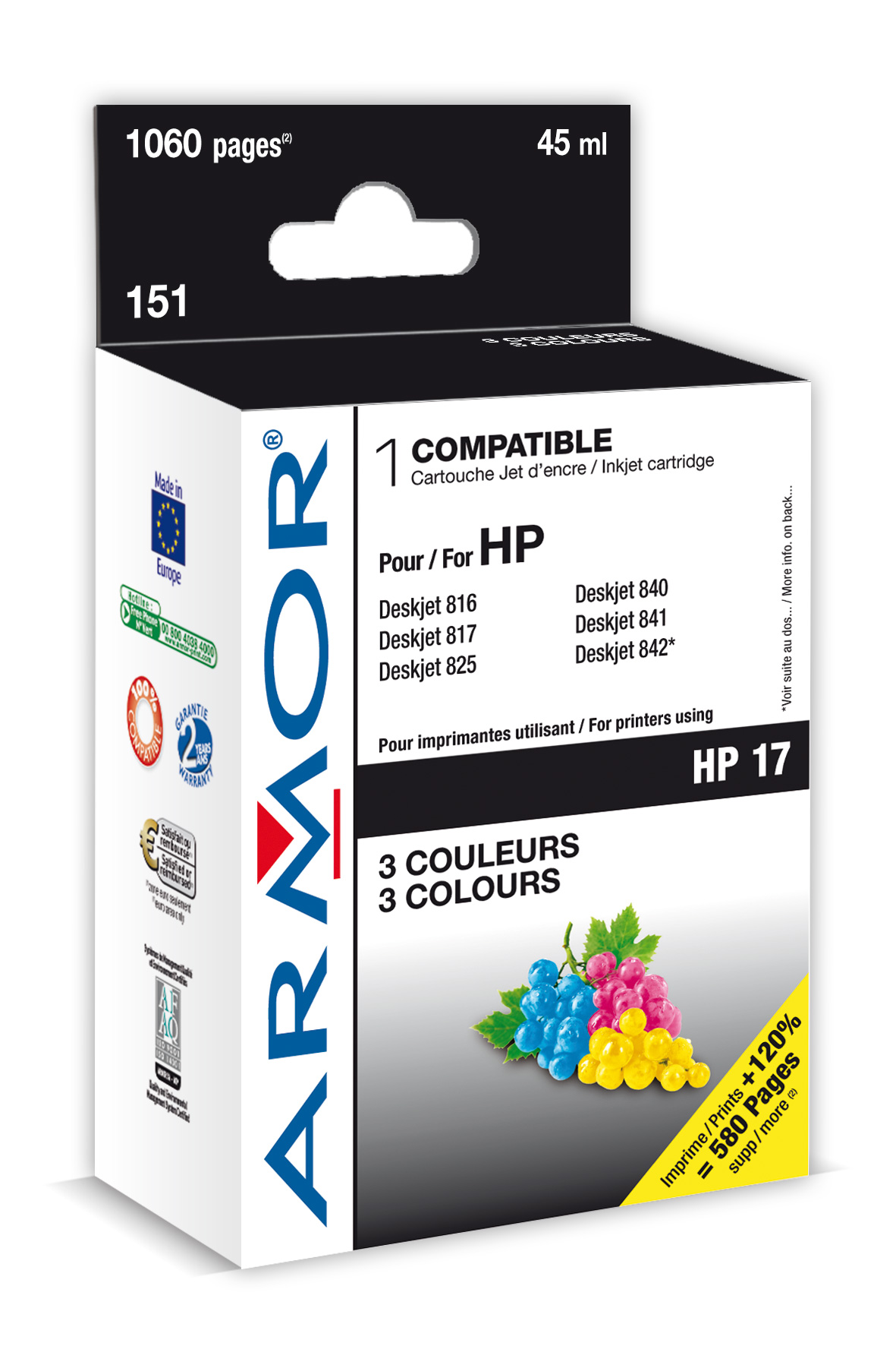Armor ink-jet pro HP DJ 840, 3 barvy 30ml (C6625A)