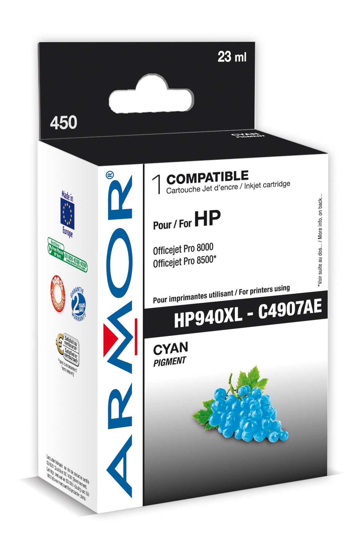 Armor ink-jet pro HP Pro 8000/8500,Chip,24 ml C