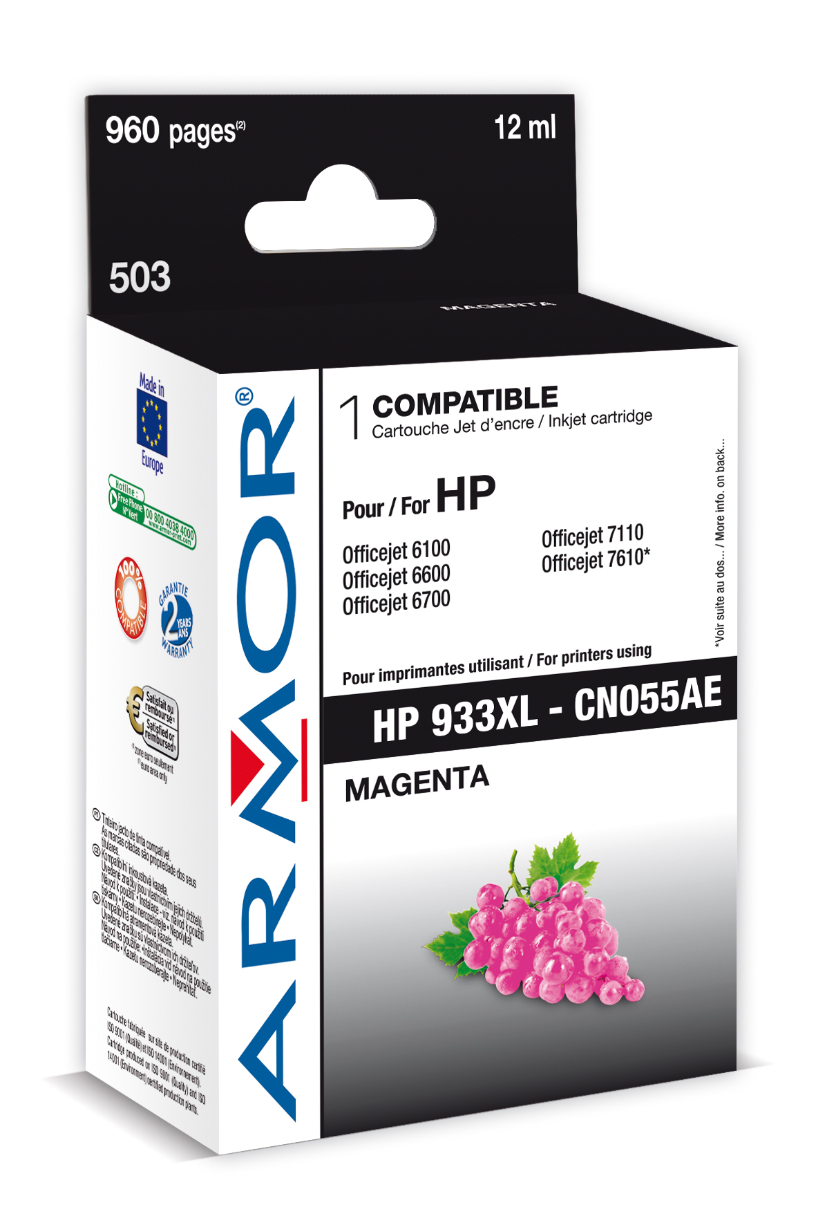 Armor ink-jet pro HP OJ 6600 (CN055AE) 12ml, M