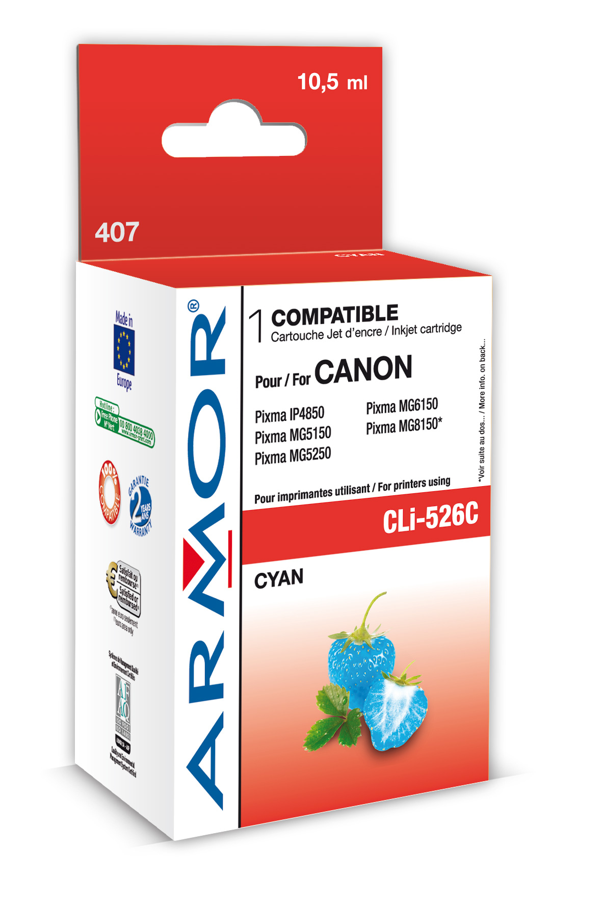 Armor ink-jet pro Canon CLi-526, 10,5ml, cyan