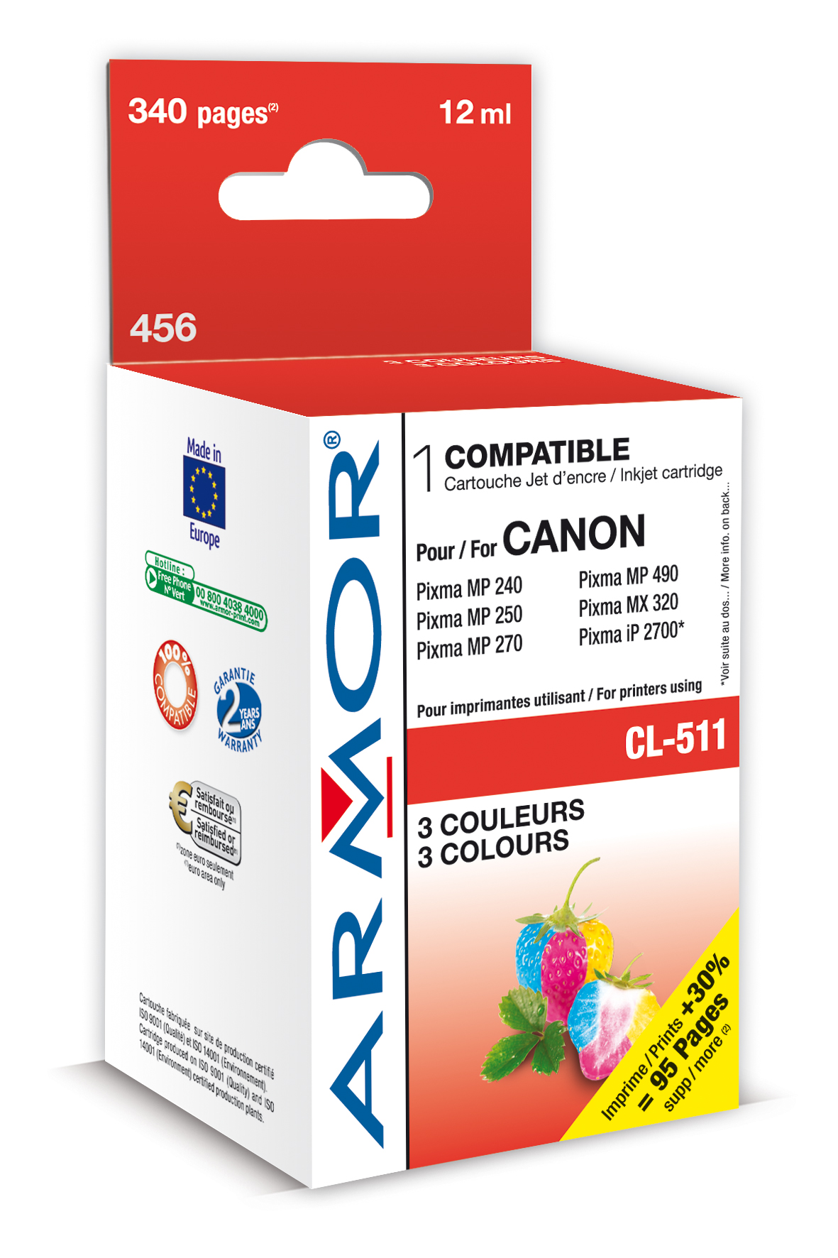 Armor ink-jet pro Canon CL511, 12ml, 3 barvy