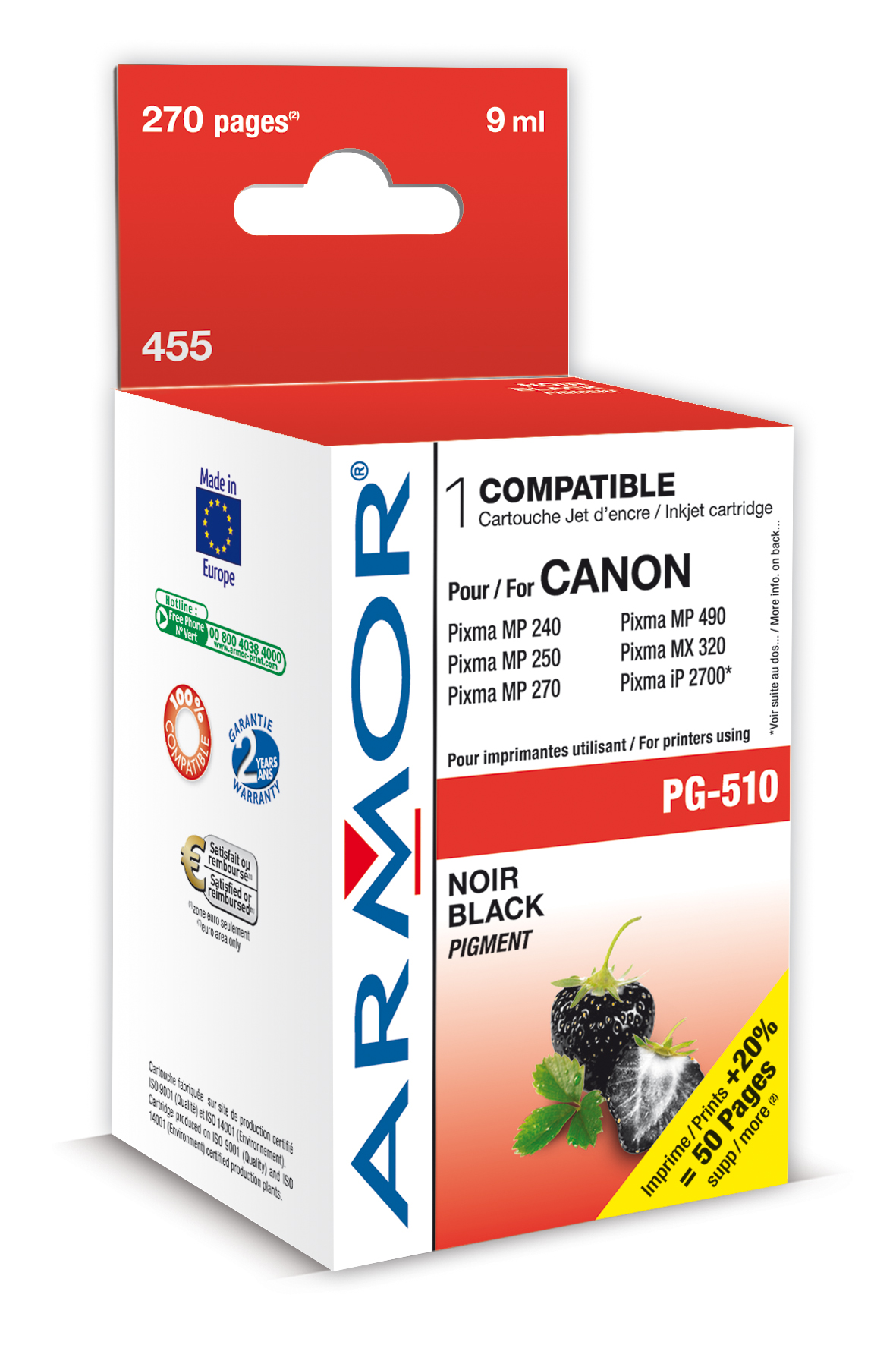 Armor ink-jet pro Canon PG510, 9ml, �ern�