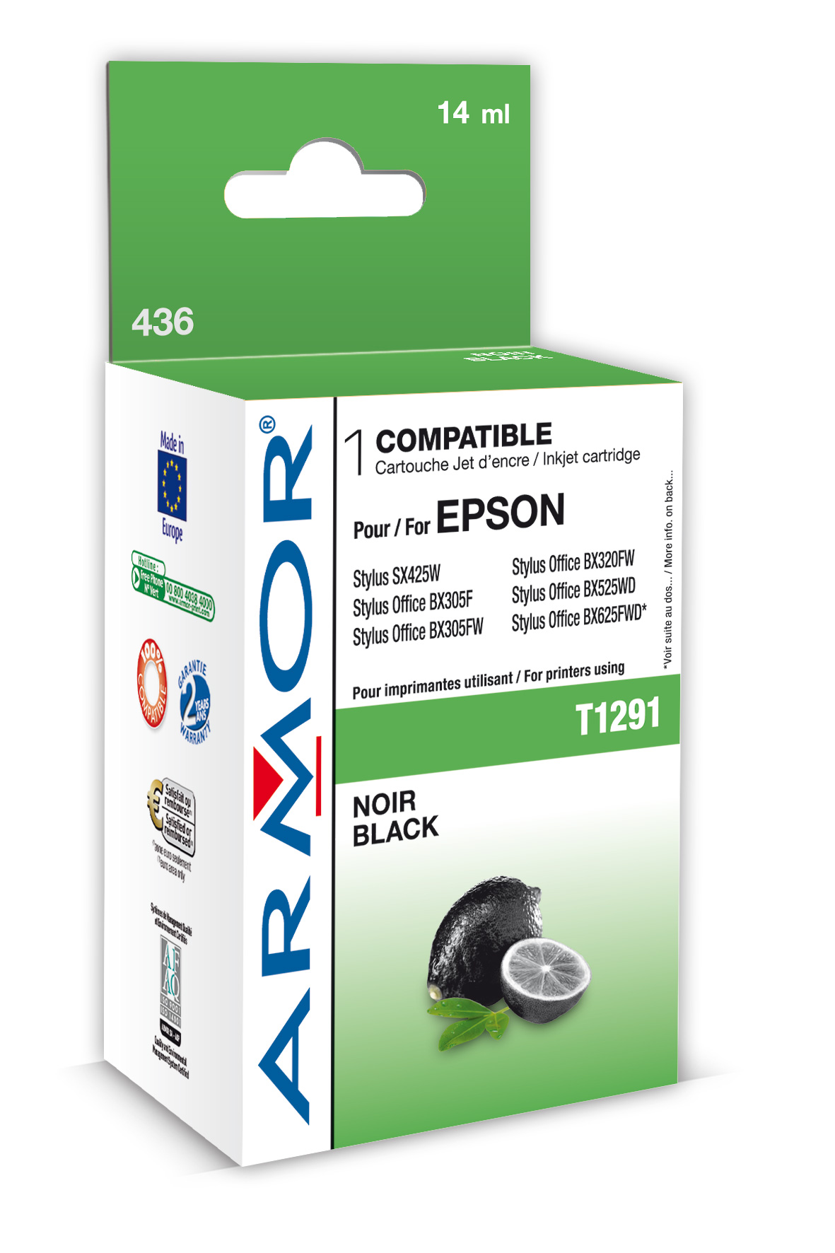 Armor ink-jet pro Epson SX425W,BX305F T129140 Bk