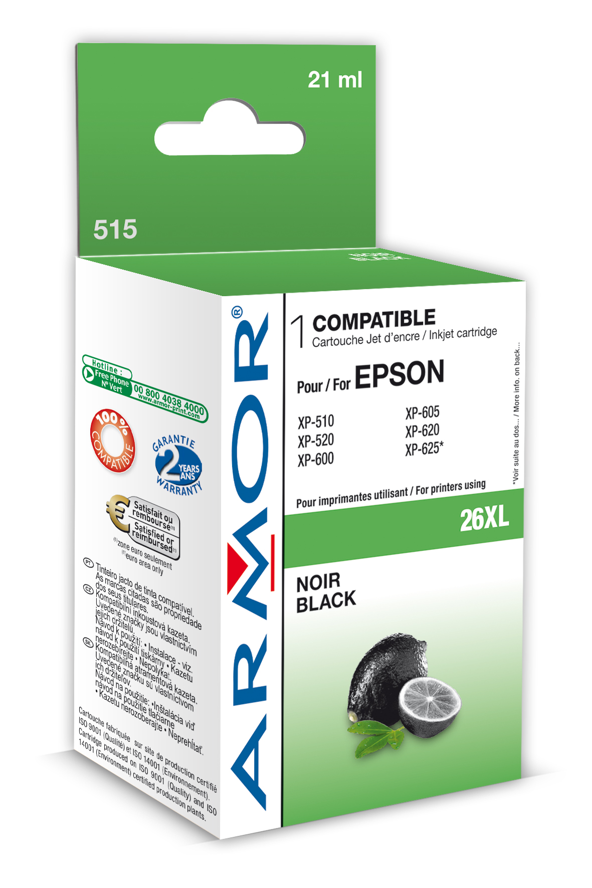Armor ink-jet pro Epson XP510/520 T26214010 BK XL