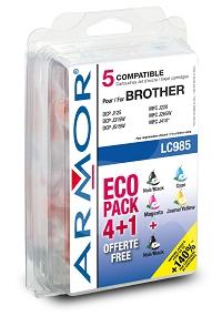 Armor ink-jet Brother 5x20ml,(LC980/1100BK/C/M/Y)