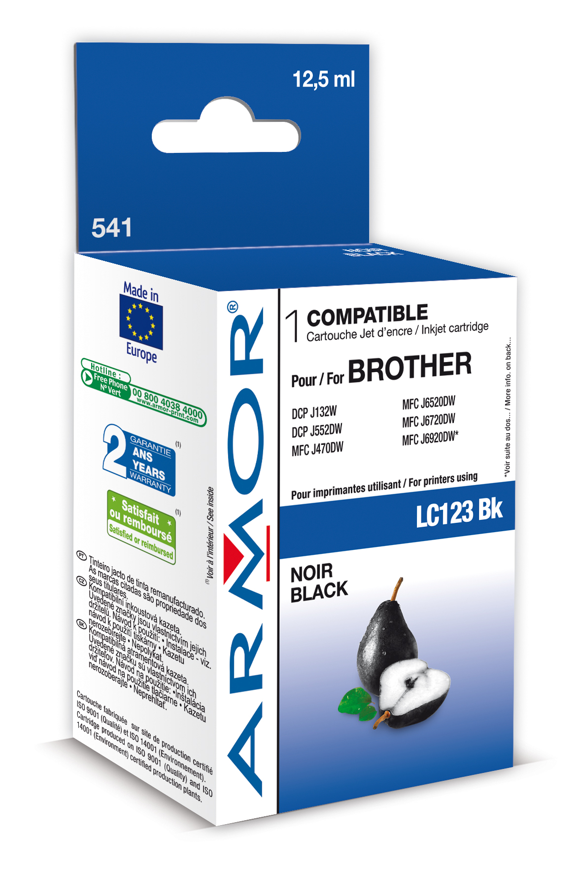 Armor ink-jet Brother MFC-J4510 (LC123BK) 12ml