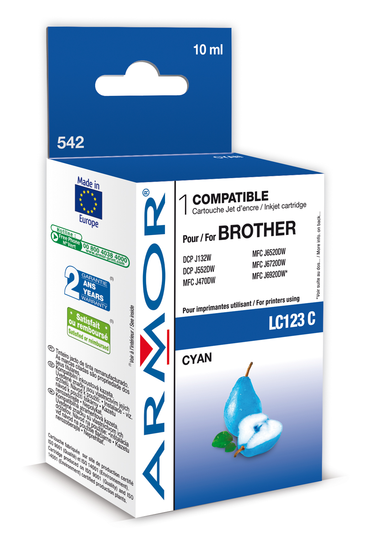 Armor ink-jet Brother MFC-J4510 (LC123C) 10ml