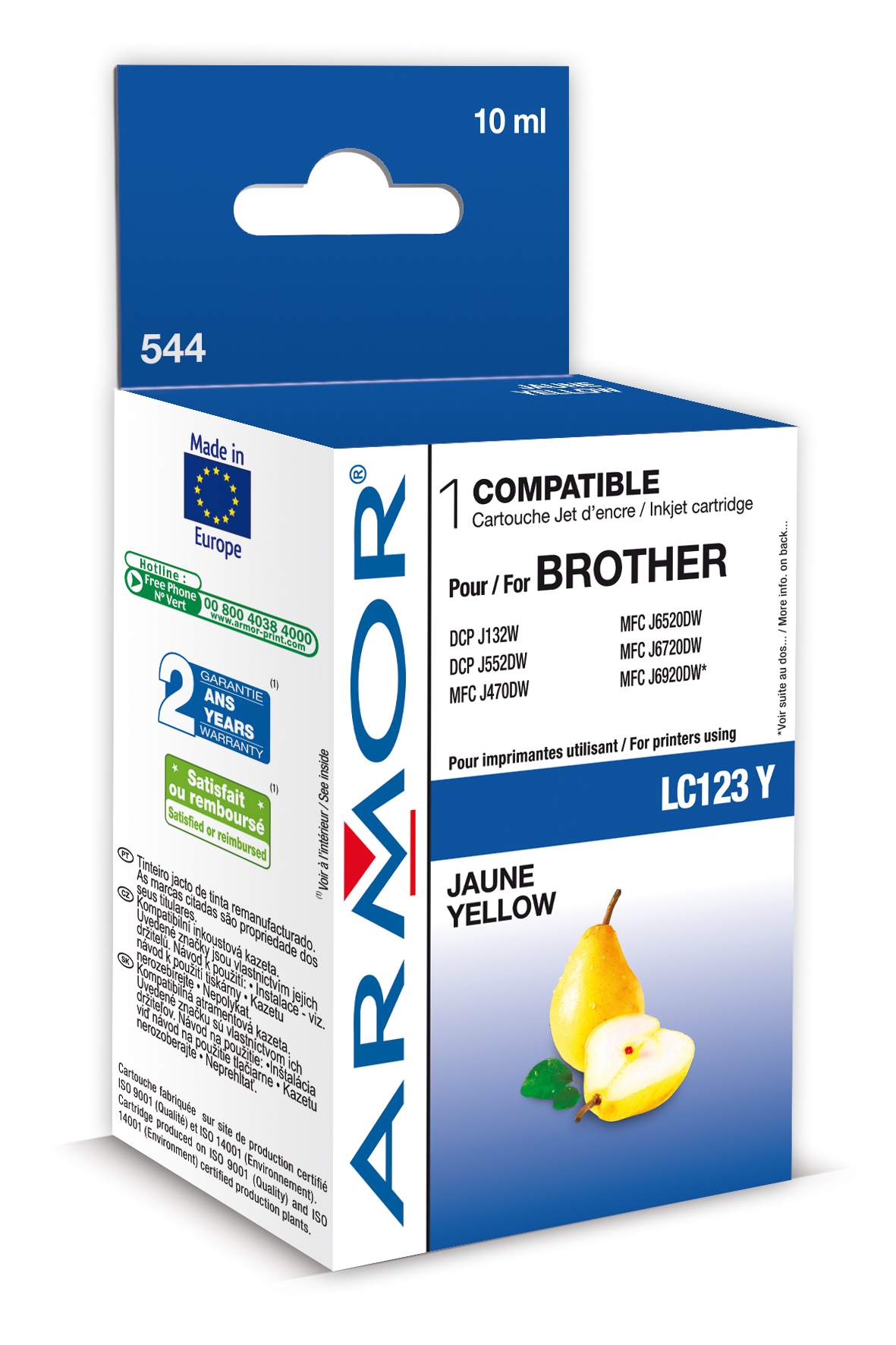 Armor ink-jet Brother MFC-J4510 (LC123Y) 10ml