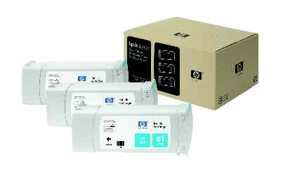 HP no 81 - modr� ink - 3 pack, dye, C5067A