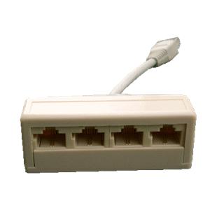 DATACOM Roz�ty�ka UTP Cat3 4xRJ45 8p2c female,1xRJ45 male