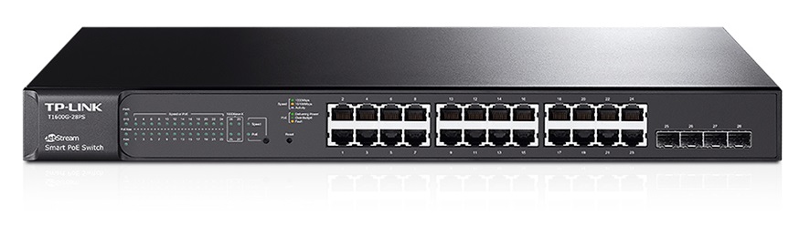 TP-Link T1600G-28PS 24xGb L2 Switch, 4 SFP,PoE