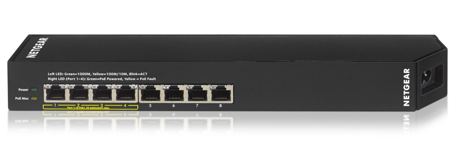 NETGEAR 8xGb Web Managed Click Switch s 4 PoE+