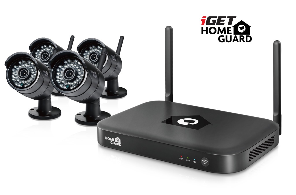 iGET HGNVK88304 - CCTV bezdr�tov� WiFi set FullHD 1080p, 8CH NVR + 4x IP kamera 1080p, i RJ45