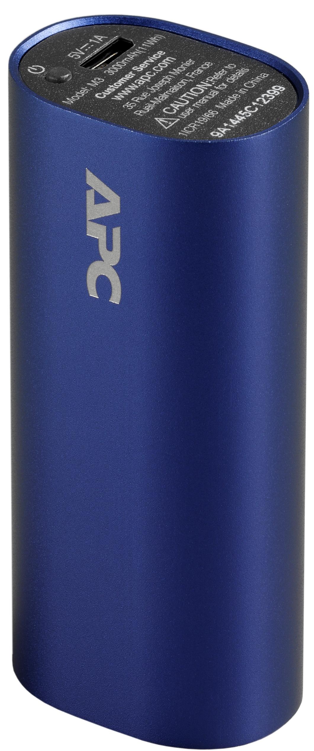 APC Mobile Power Pack, 3000mAh Li-on cylinder, Blue (EMEA/CIS/MEA)