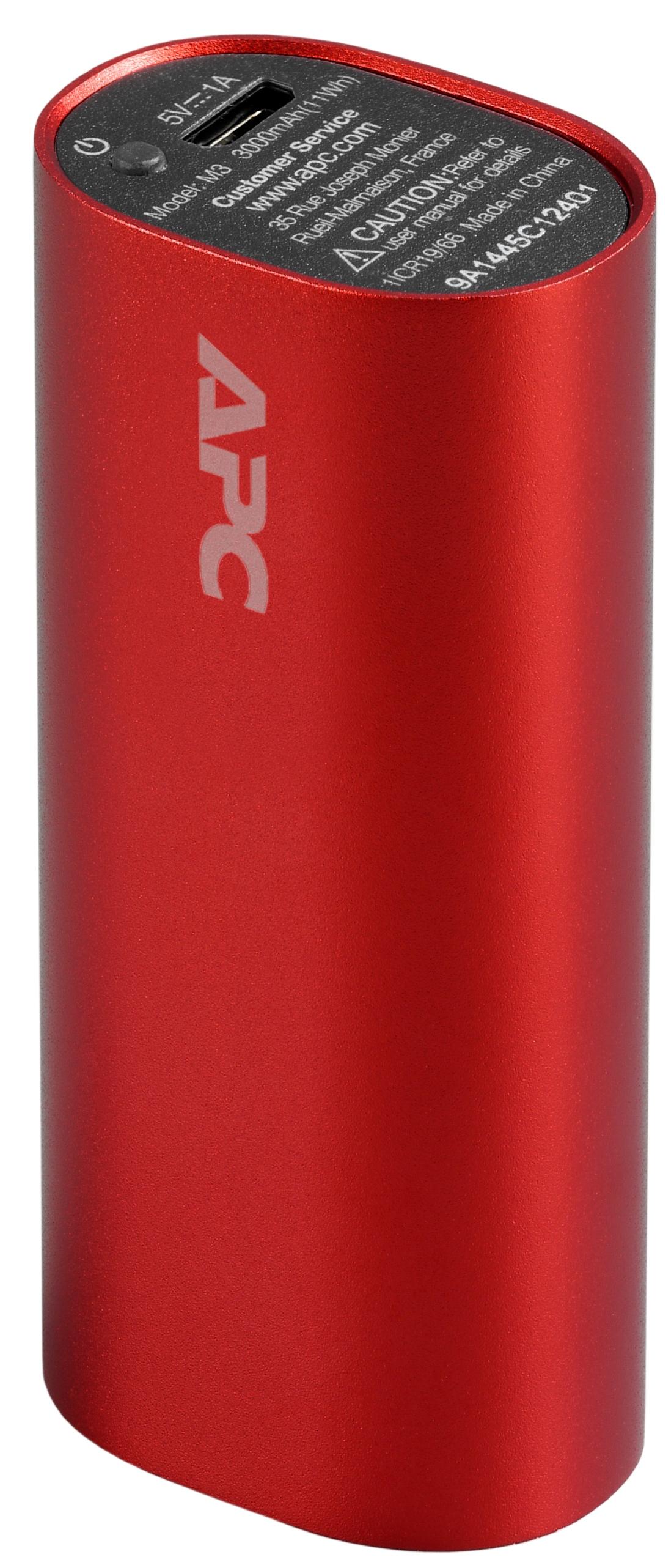 APC Mobile Power Pack, 3000mAh Li-on cylinder, Red (EMEA/CIS/MEA)
