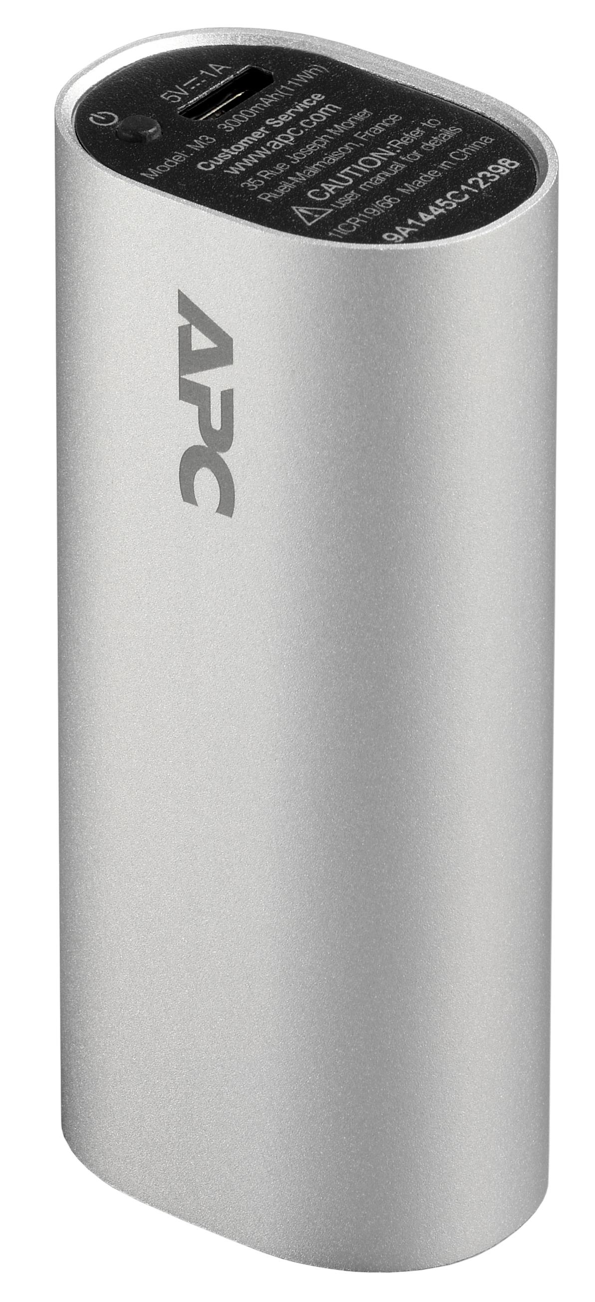 APC Mobile Power Pack, 3000mAh Li-on cylinder, Silver (EMEA/CIS/MEA)