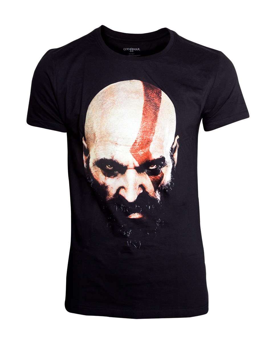 Tri�ko: God of War - �ern� - Kratos face -2XL