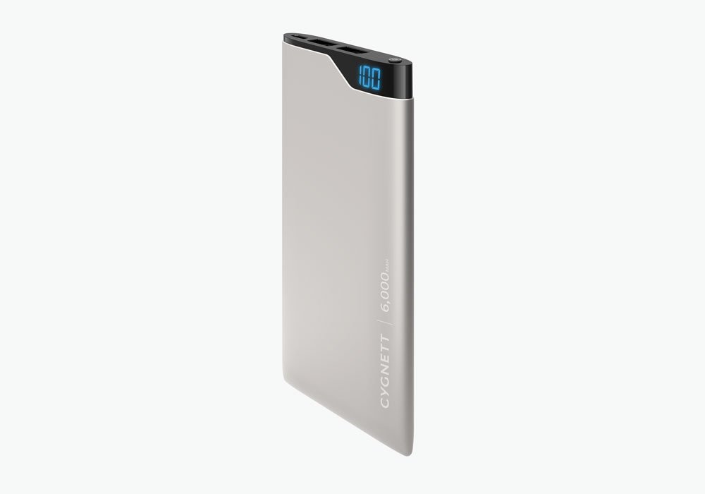 CYGNETT Power Bank 6000mAh, space grey, Li-Pol technologie, 2 X USB , LCD displej