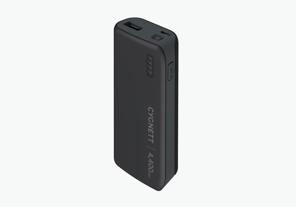 CYGNETT 4,400mAh Li-pol, Portable Power Bank in Black
