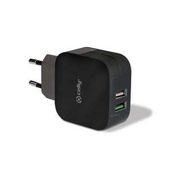 Cestovn� nab�je�ka CELLY 2 x USB 3,4 A, �ern�