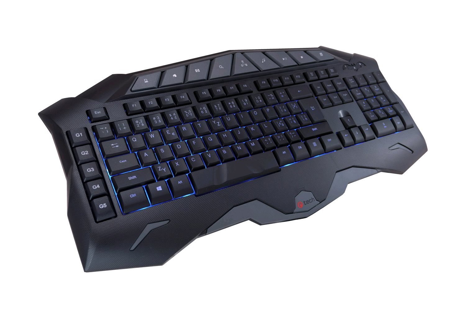 Hern� kl�vesnice C-TECH Ixyon, pro gaming, CZ/SK, 7 barev podsv�cen�, programovateln�, �ern�, USB