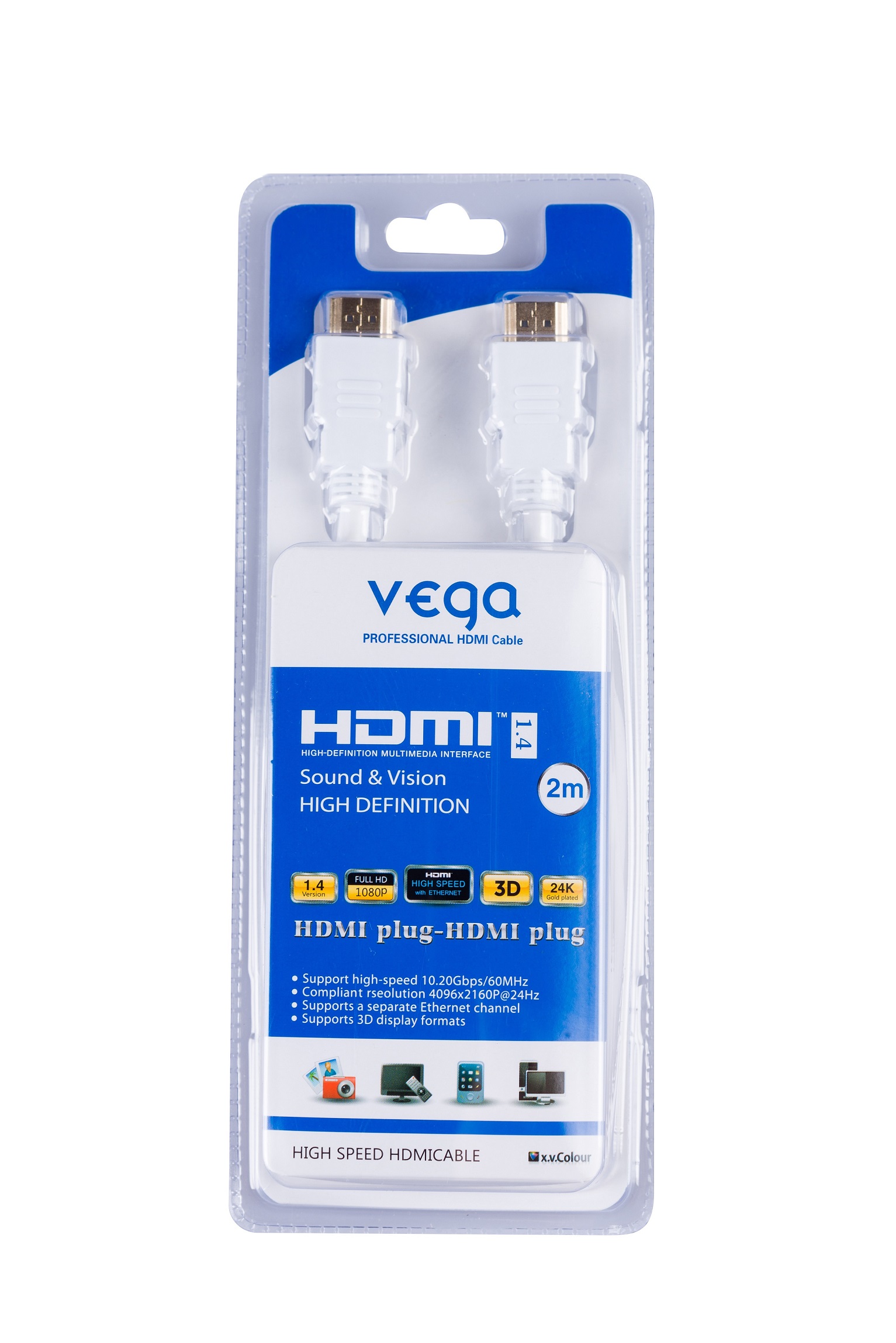 HDMI kabel profesion�l 2M - b�l� barva