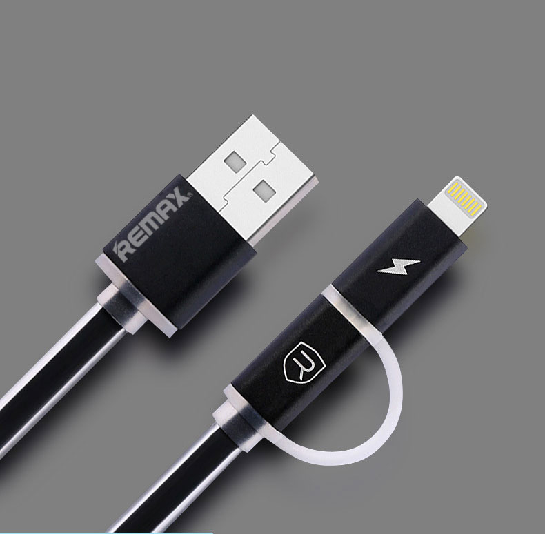 Datov� kabel AURORA ,Micro USB / lighting, �ern� 