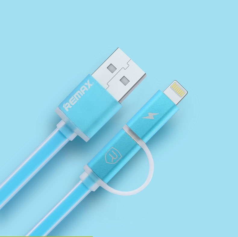 Datov� kabel AURORA ,Micro USB / lighting, modr� 