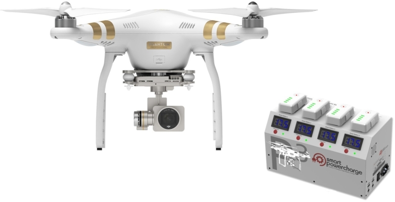 DJI kvadrokopt�ra - dron, Phantom 3 Professional, 4K Ultra HD kamera + nab�jec� stanice