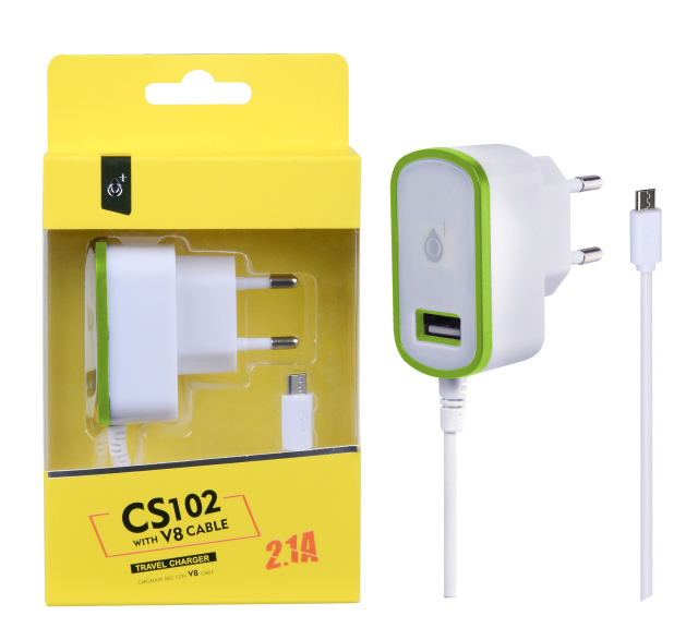 Nab�je�ka PLUS MicroUSB s USB v�stupem 5V/2,1A, zelen�